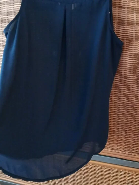 Maurices Women's Sleeveless Zip-up Blouse Semi-Sheer Classic Indigo Blue NWOT - Picture 7 of 14